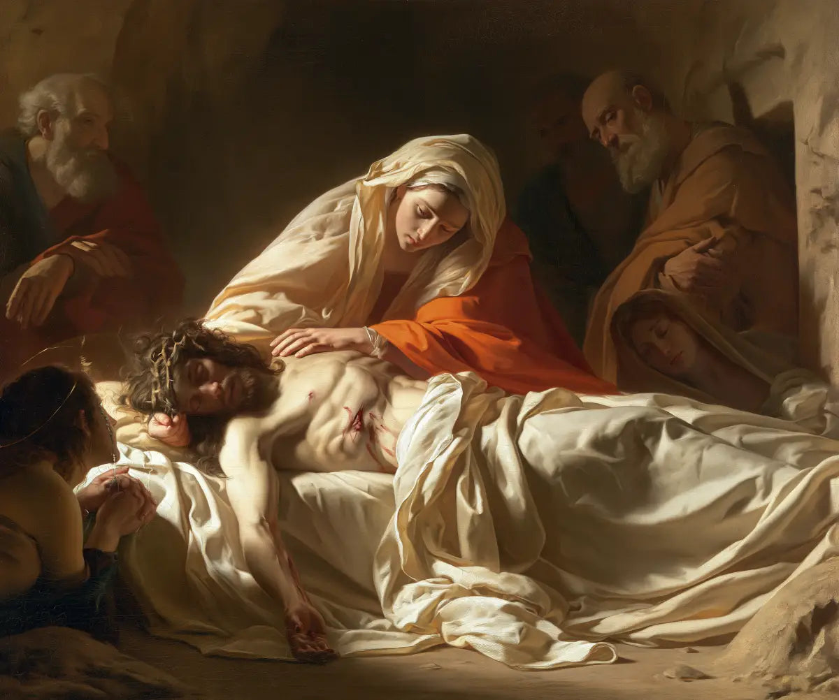 The Entombment of Jesus Christ - Intimate Mourning - Christian artwork collection
