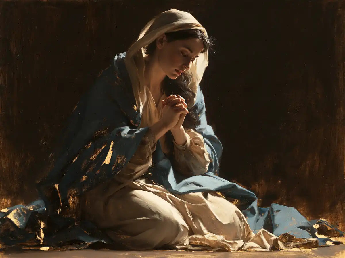 Virgin Mary in Prayer - Theatrical Baroque - Christian artwork collection