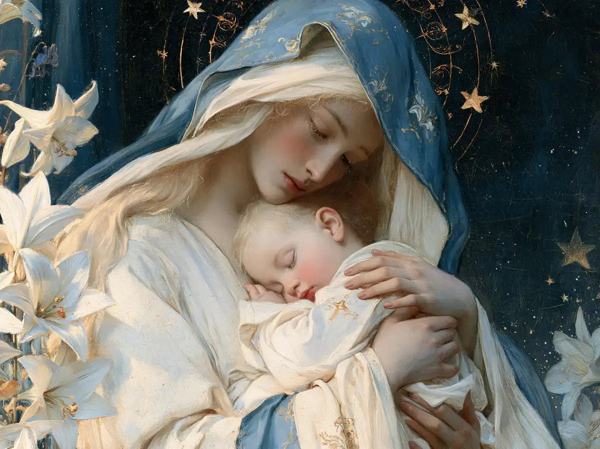 Virgin Mary and Child Jesus - Symbolist - Christian artwork collection