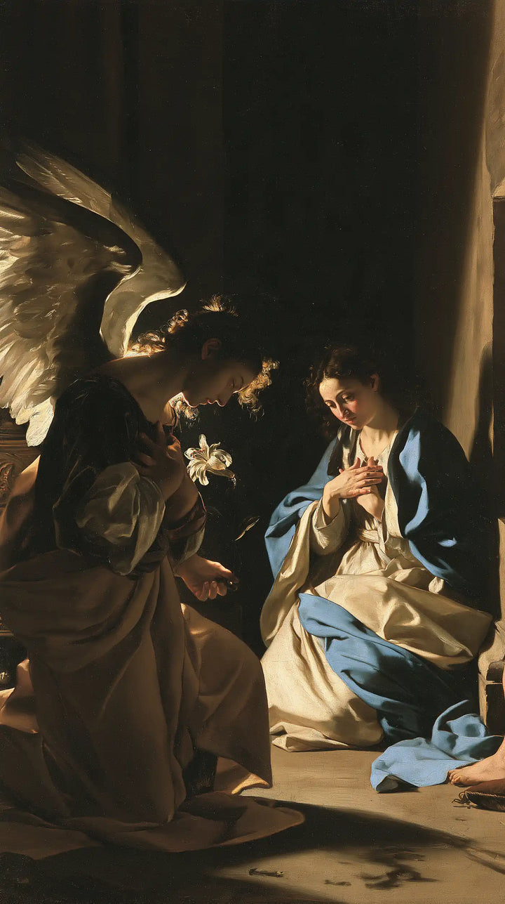 The Annunciation - Caravaggio Tenebrism · Portrait n° 2