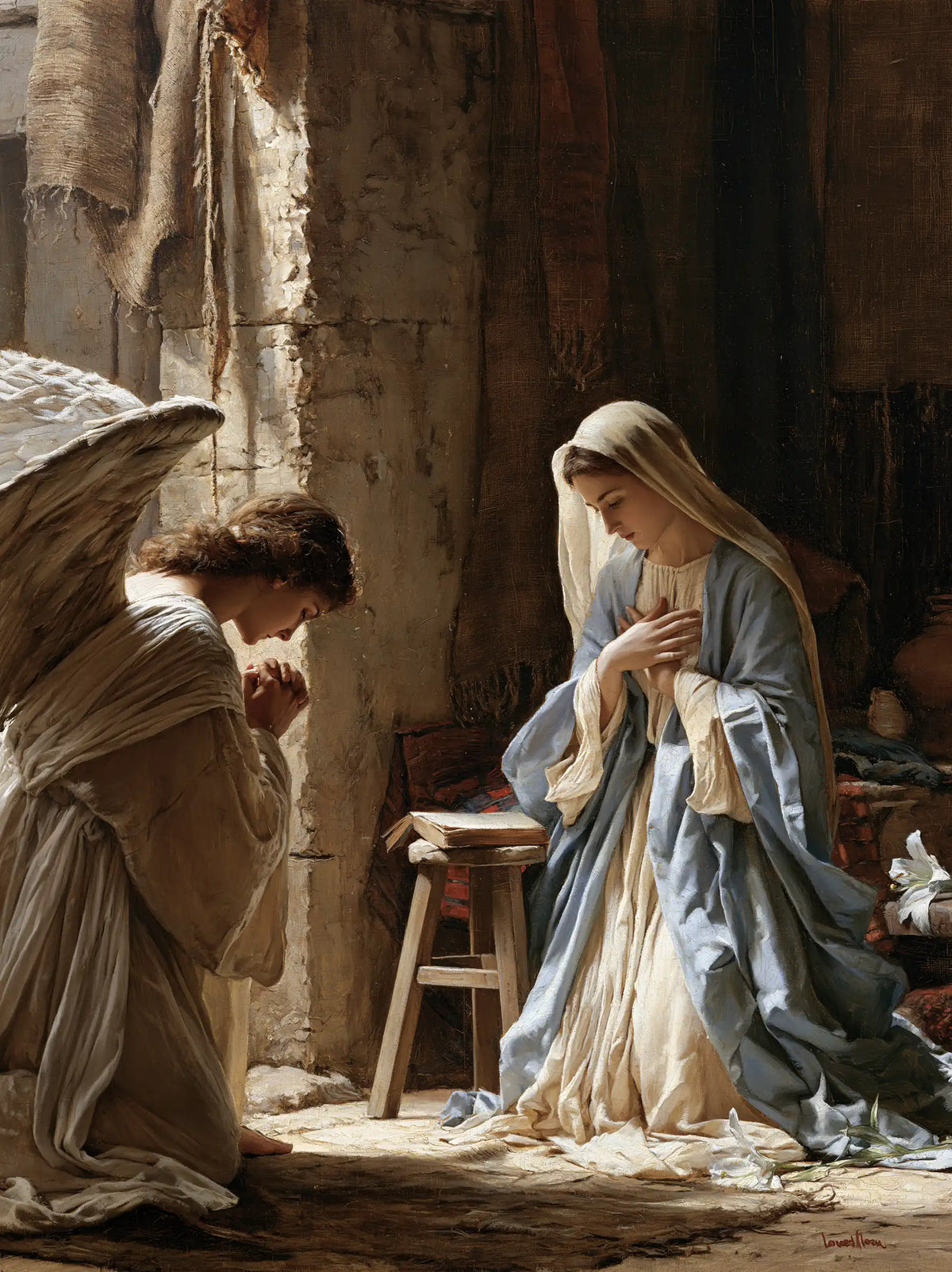 the Annunciation in the chamber at Nazareth in The Chamber in Nazareth style, portrait Christian artwork no. 9