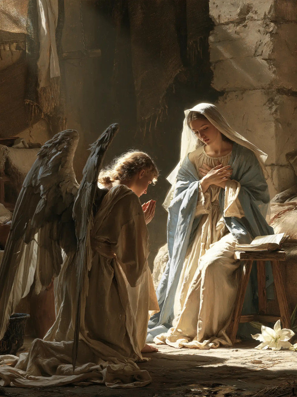 the Annunciation in the chamber at Nazareth in The Chamber in Nazareth style, portrait Christian artwork no. 12