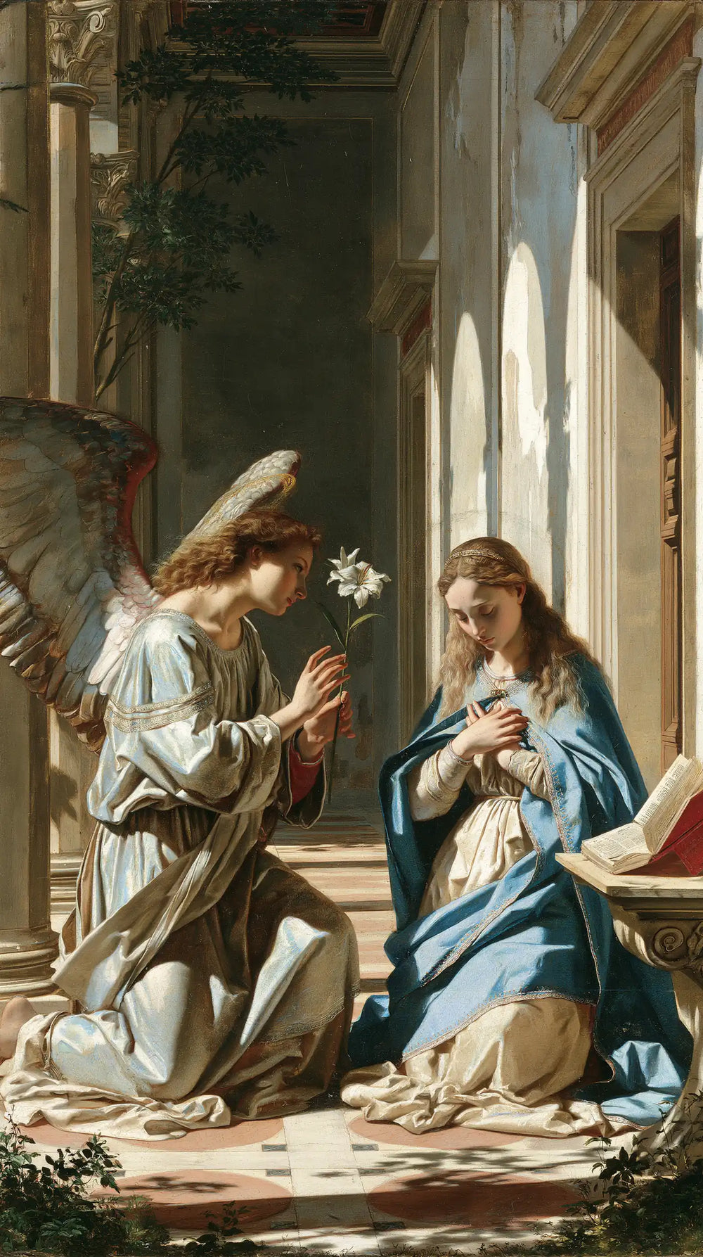 the Annunciation in Florentine Renaissance style in Florentine Renaissance style, portrait Christian artwork no. 2