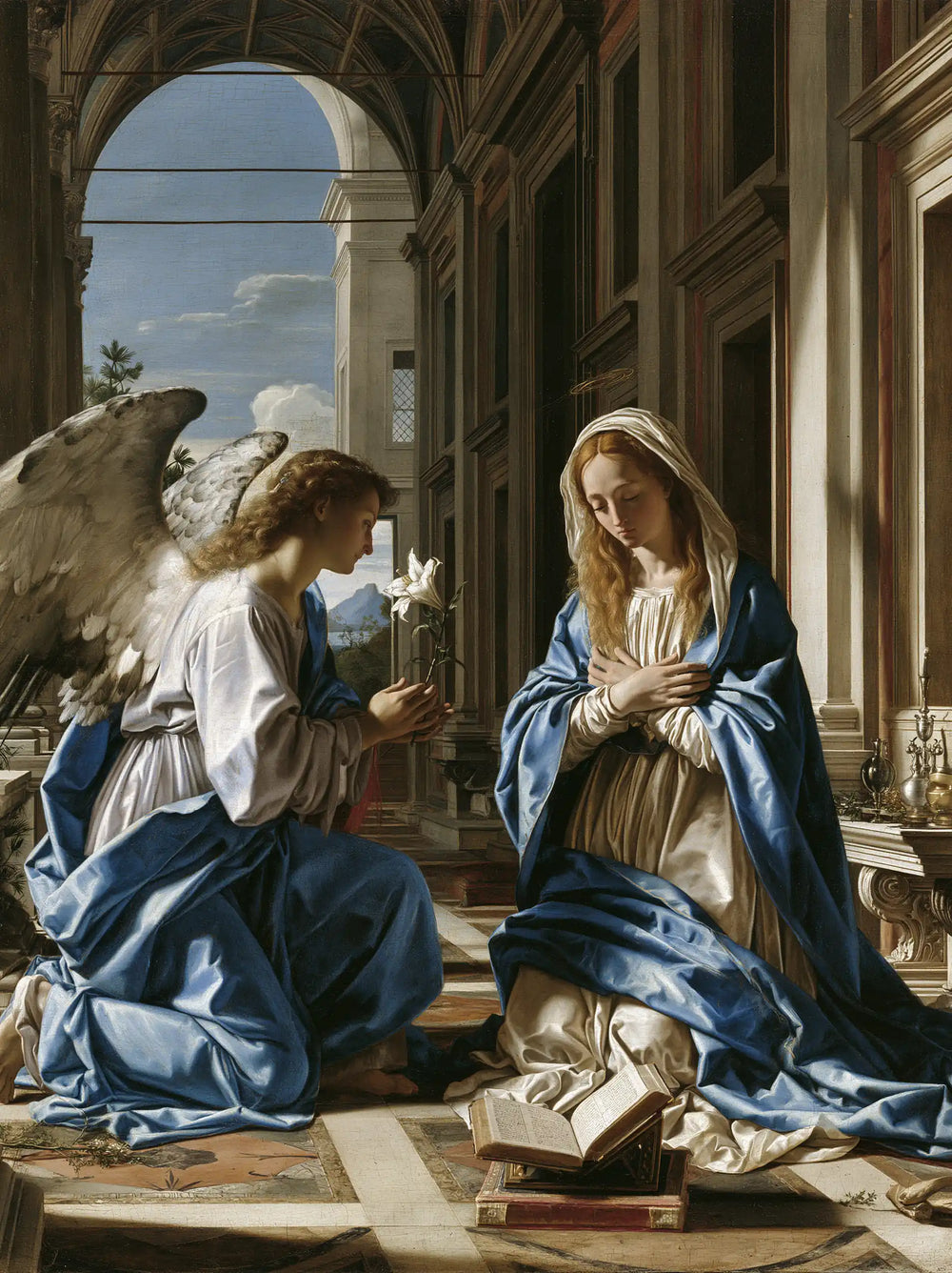 the Annunciation in Florentine Renaissance style in Florentine Renaissance style, portrait Christian artwork no. 17