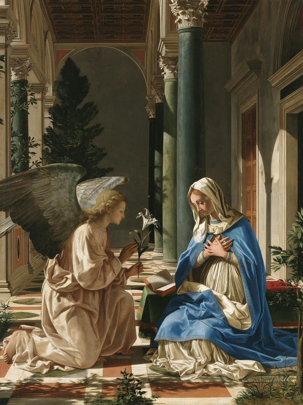 the Annunciation in Florentine Renaissance style in Florentine Renaissance style, portrait Christian artwork no. 19