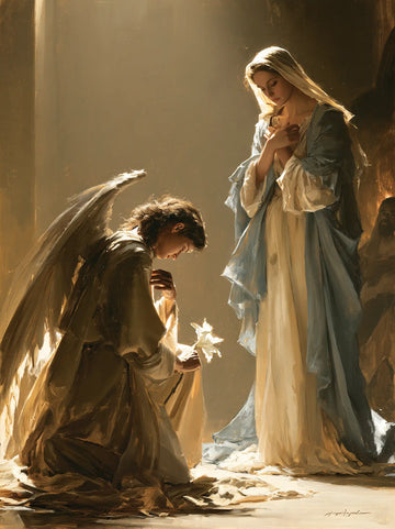 The Annunciation - Mary Kneeling before Gabriel · Portrait n° 3