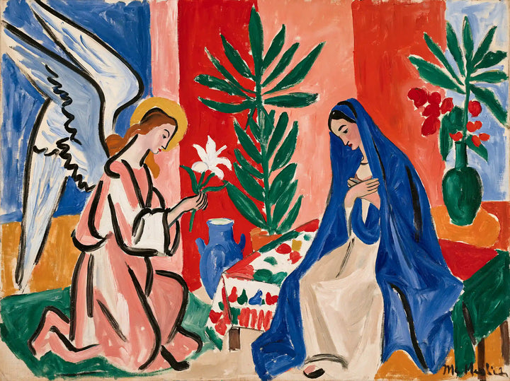 Annunciation in the Scarlet Room – Fauvist Sacred Art · Landscape