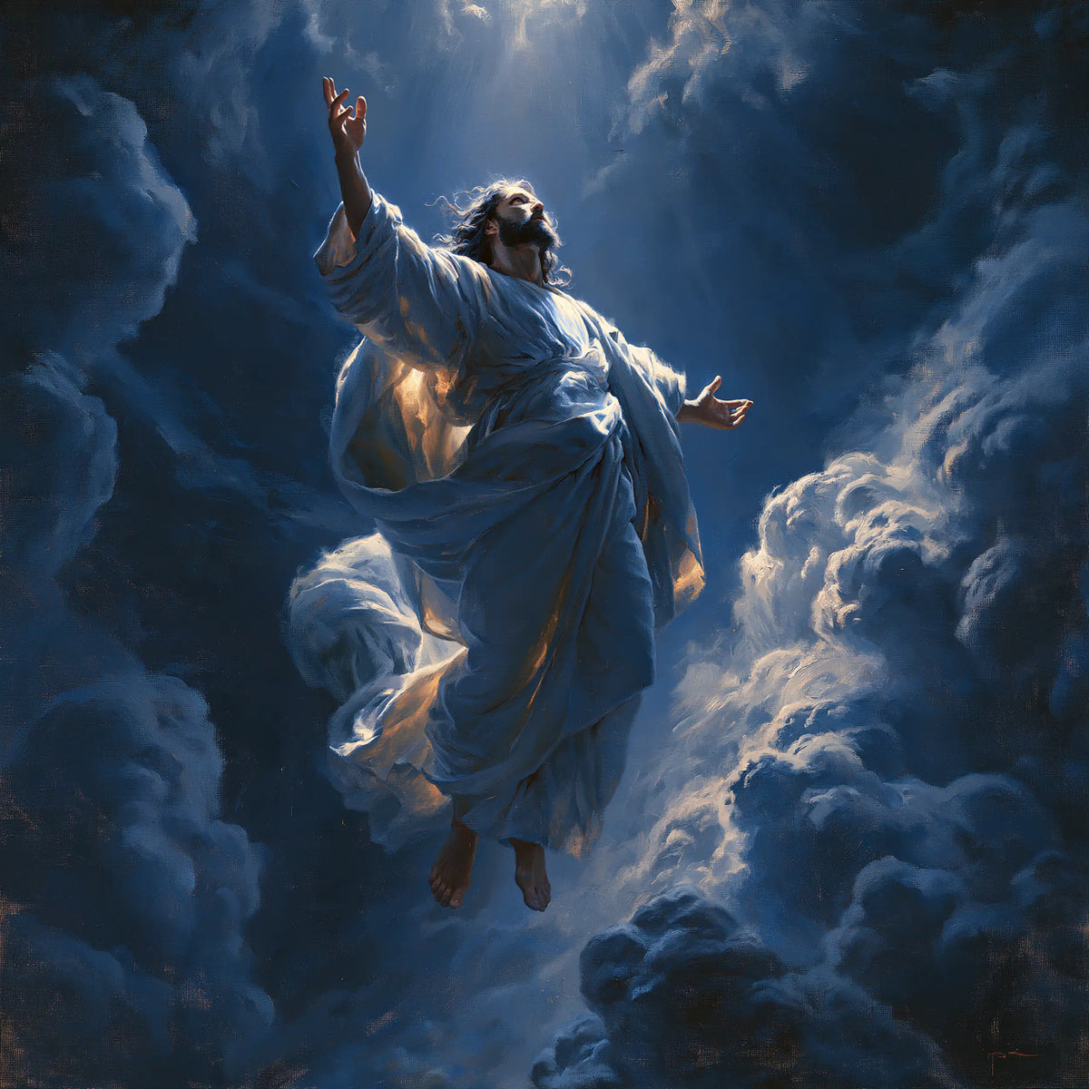The Ascension of Jesus Christ - Midnight Blue Chiaroscuro · Square n° 6