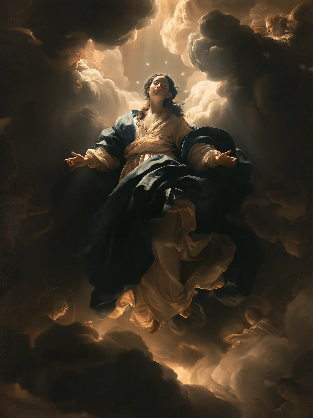 The Assumption of Mary - Caravaggio Tenebrism · Portrait n° 19