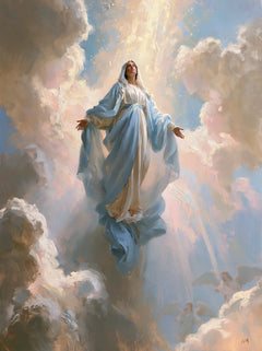 The Assumption of Mary — The Cascade of Pink and Blue Light