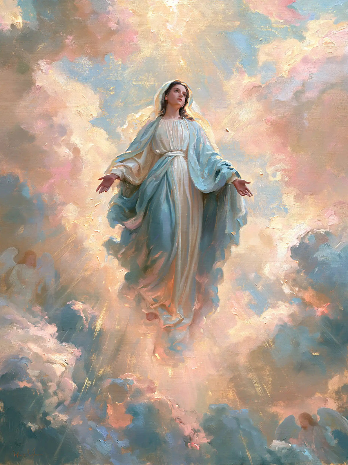 The Assumption of Mary — Ascent in a Sky of Blossoms