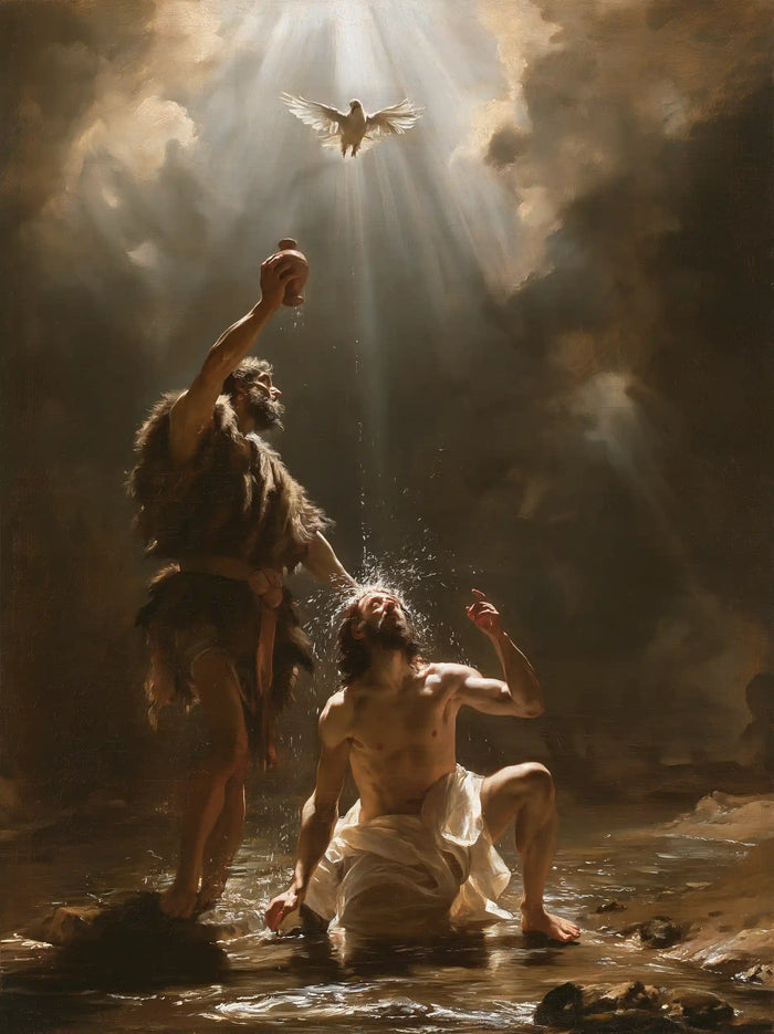 The Baptism of Jesus – Theatrical Baroque · Kneeling in the Jordan · Portrait no. 8