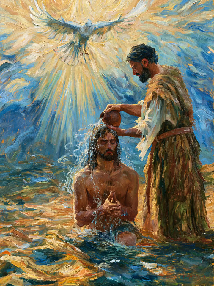 The Baptism of Jesus – Post-Impressionist · Kneeling in the Jordan · Portrait no. 12