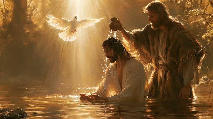 The Baptism of Jesus – Sacred Gold · Kneeling in the Jordan · Landscape no. 4
