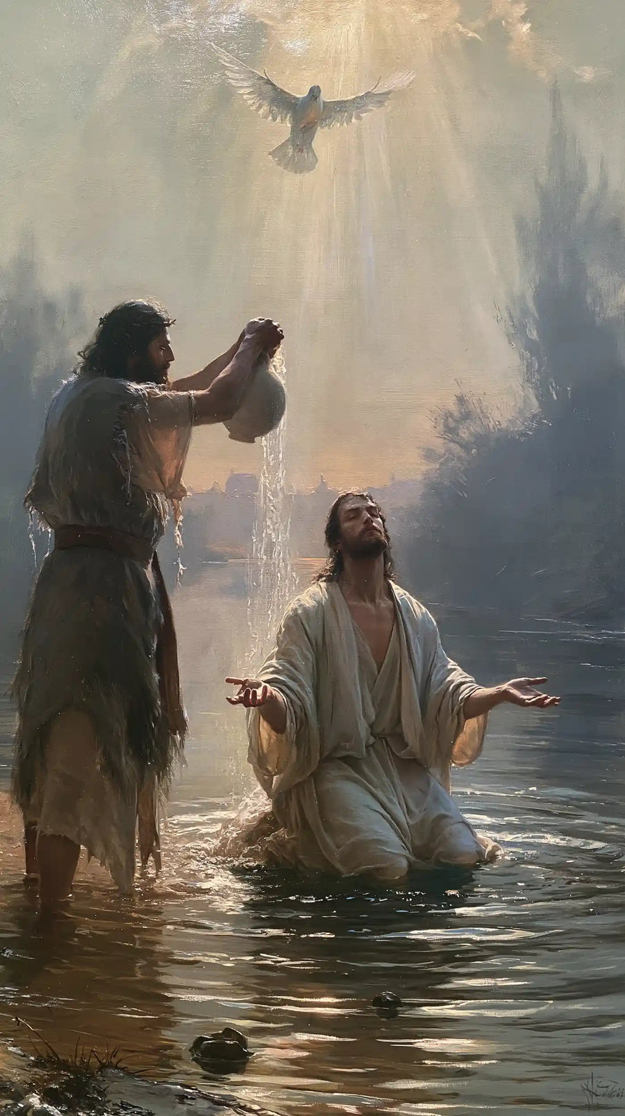 The Baptism of Jesus – Symbolist · Kneeling in the Jordan · Portrait no. 4