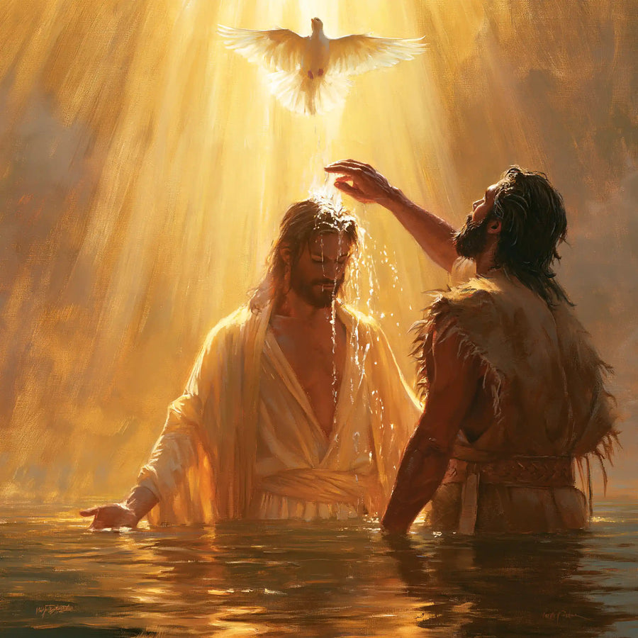 The Baptism of Jesus – Sacred Gold · Standing in the Jordan · Square no. 4