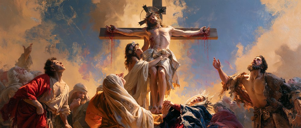 Die Kreuzigung - Explosion der Bewegung · Landschaft n° 6 - Christliche Kunst