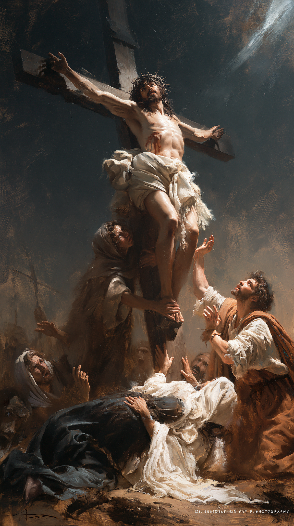 The Crucifixion — Calvary in Billowing Cloth
