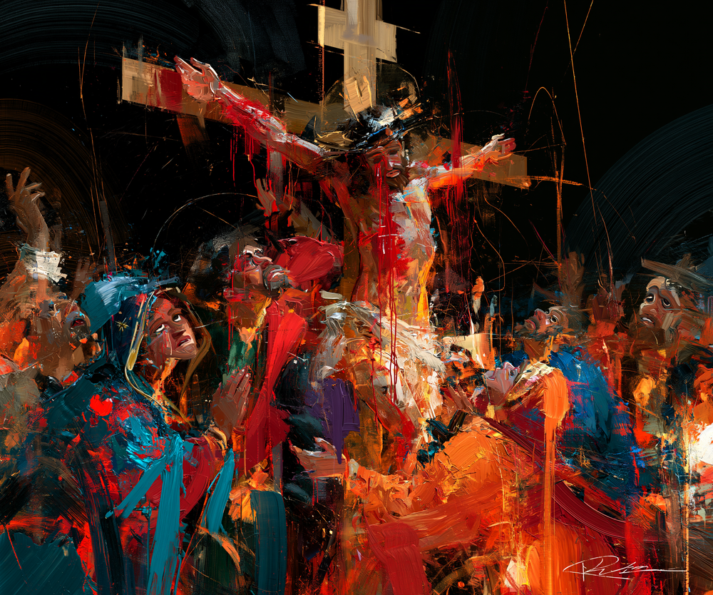Die Kreuzigung - Expressionist · Landschaft n° 2 - Christliche Kunst