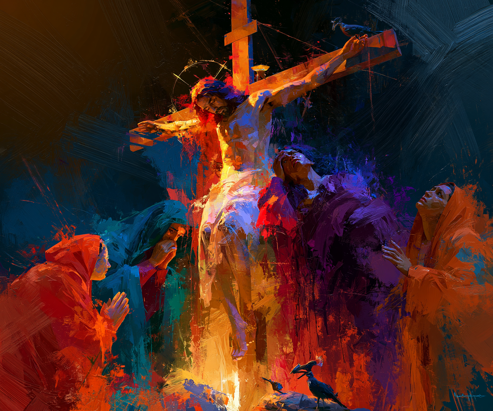 Die Kreuzigung - Expressionist · Landschaft n° 4 - Christliche Kunst