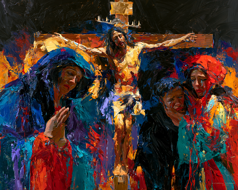 Die Kreuzigung - Expressionist · Landschaft n° 10 - Christliche Kunst