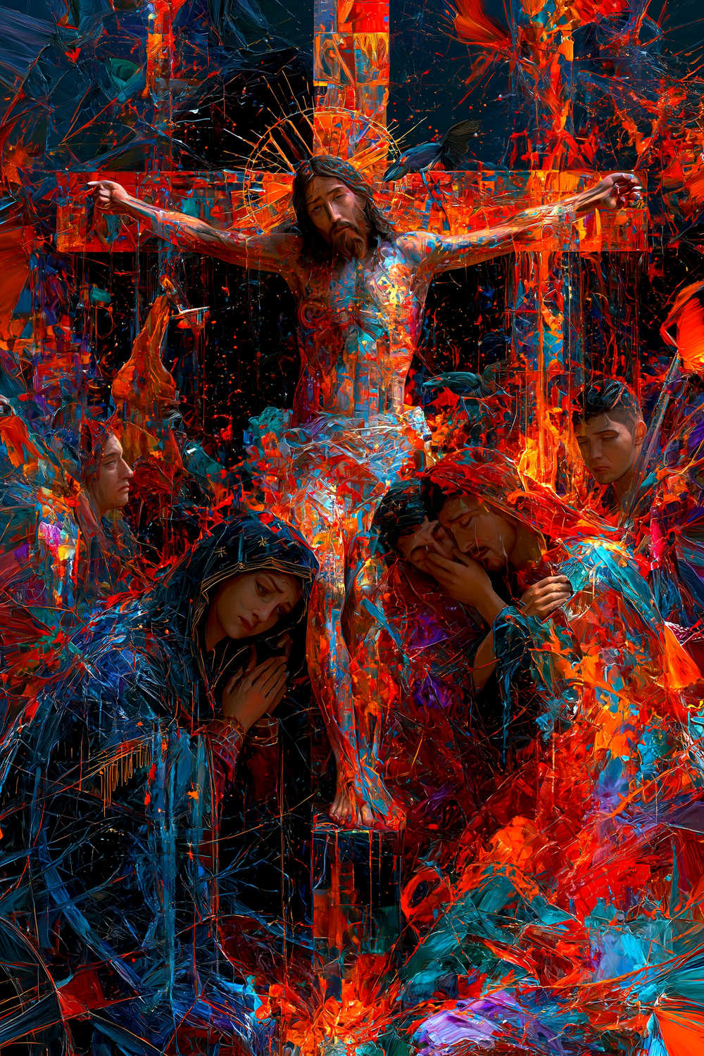 Die Kreuzigung - Expressionist · Porträt n° 14 - Christliche Kunst