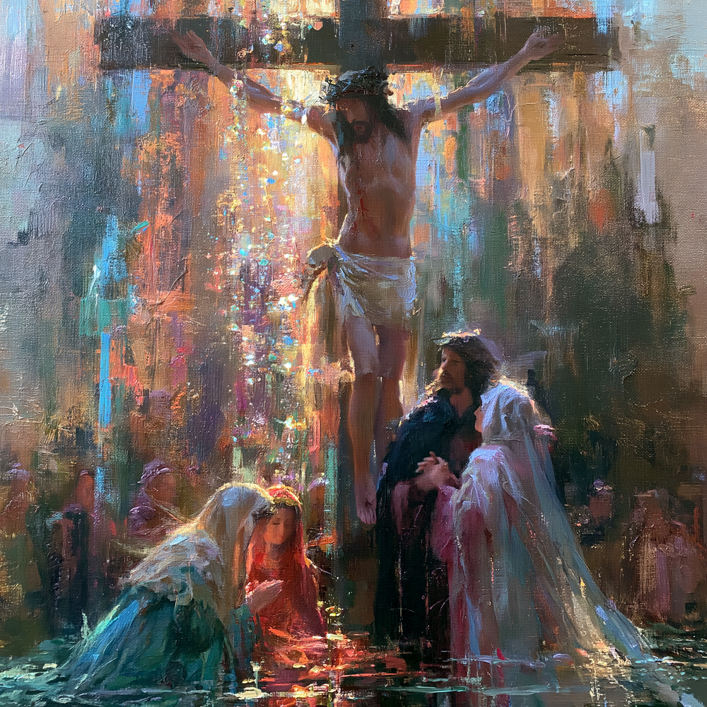 Die Kreuzigung - Impressionist · Quadrat n° 5 - Christliche Kunst