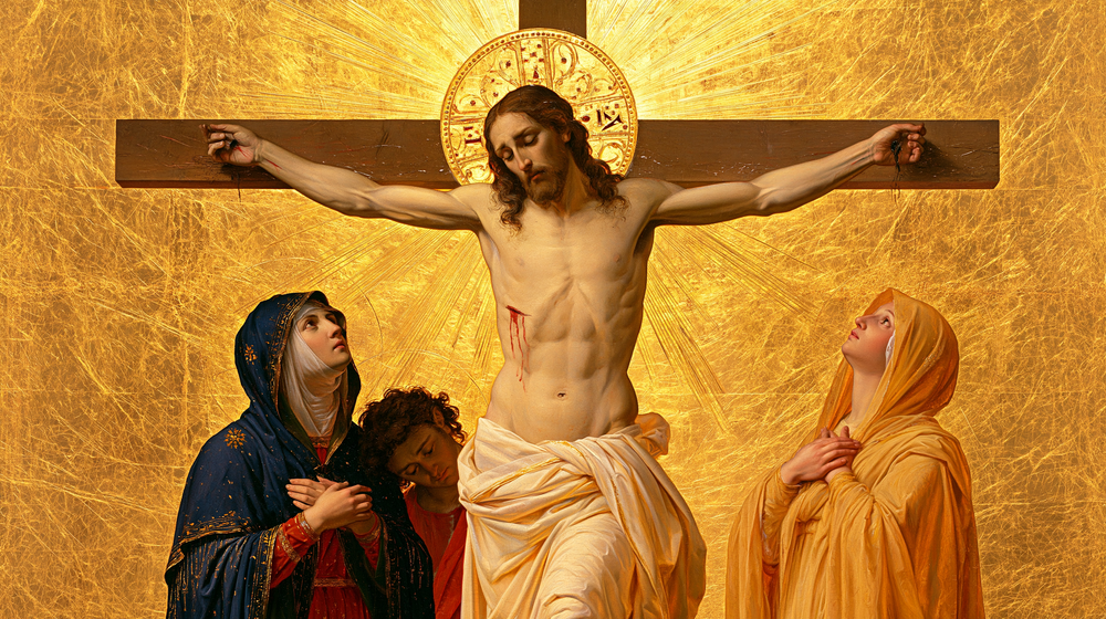 Die Kreuzigung - Heilige Goldene · Landschaft n° 3 - Christliche Kunst