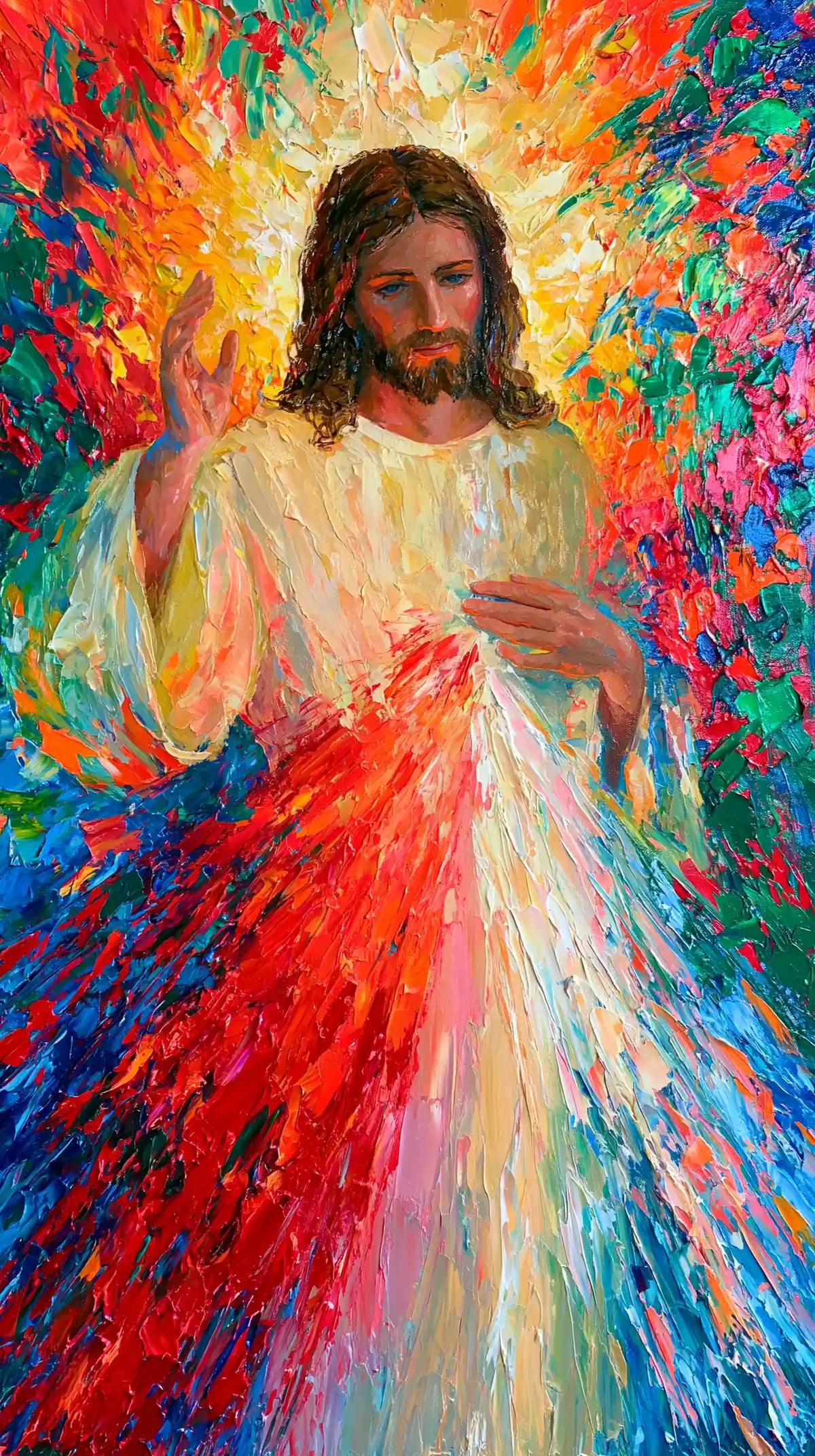 Divine Mercy Jesus – Colour Expressionism · Portrait no. 2