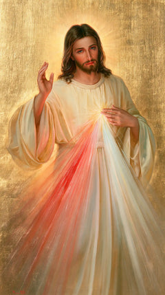 Divine Mercy Jesus — The Coolness of Folds Within Gold