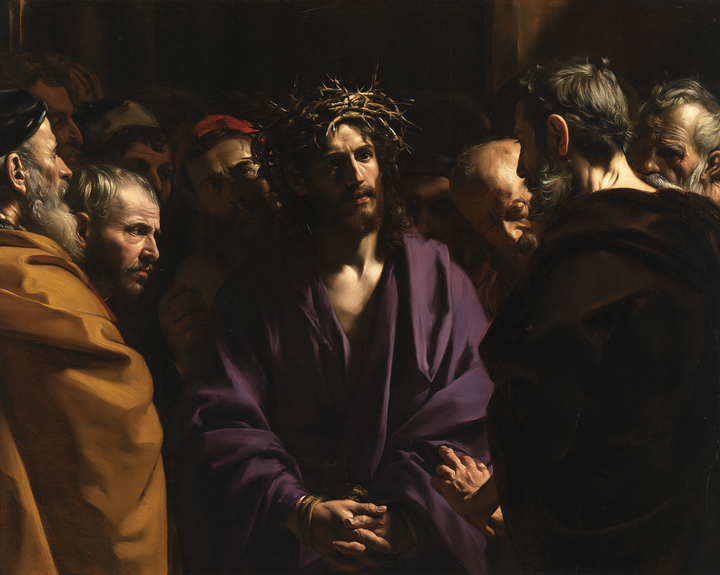Ecce Homo — The Upturned Face Between Two Cloaks