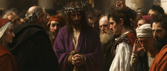 Ecce Homo — Clasped Fingers Beside the White Sleeve