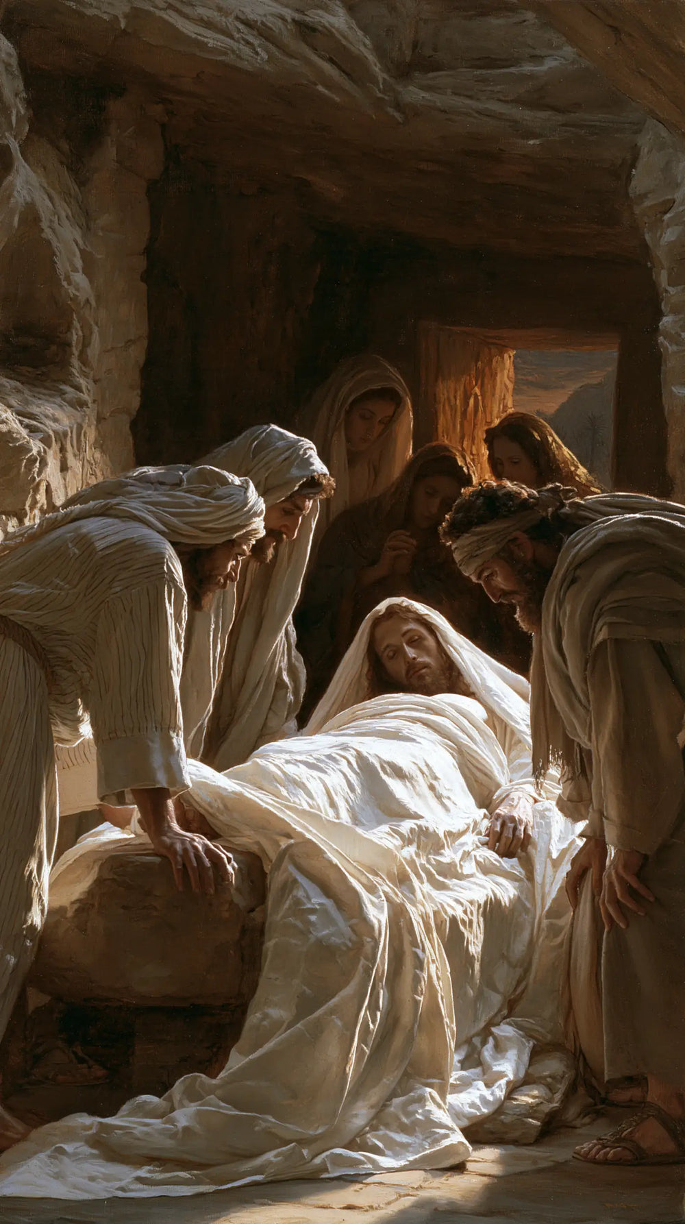 Entombment of Jesus Christ in Inside the Tomb style, portrait Christian artwork no. 9