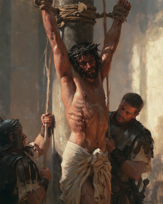 The Flagellation of Christ — Hands at the Top of the Pillar