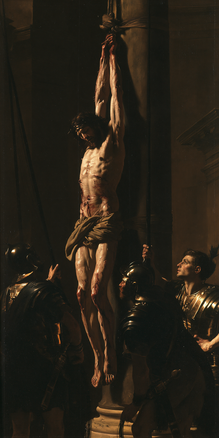 Die Geißelung Christi - Schwarz und Gold · Porträt n° 1