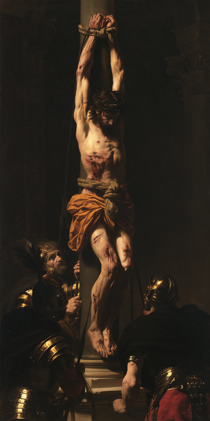 Die Geißelung Christi - Schwarz und Gold · Porträt n° 2