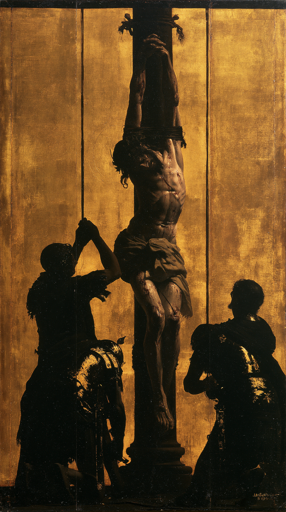 Die Geißelung Christi - Schwarz und Gold · Porträt n° 6 - Christliche Kunst