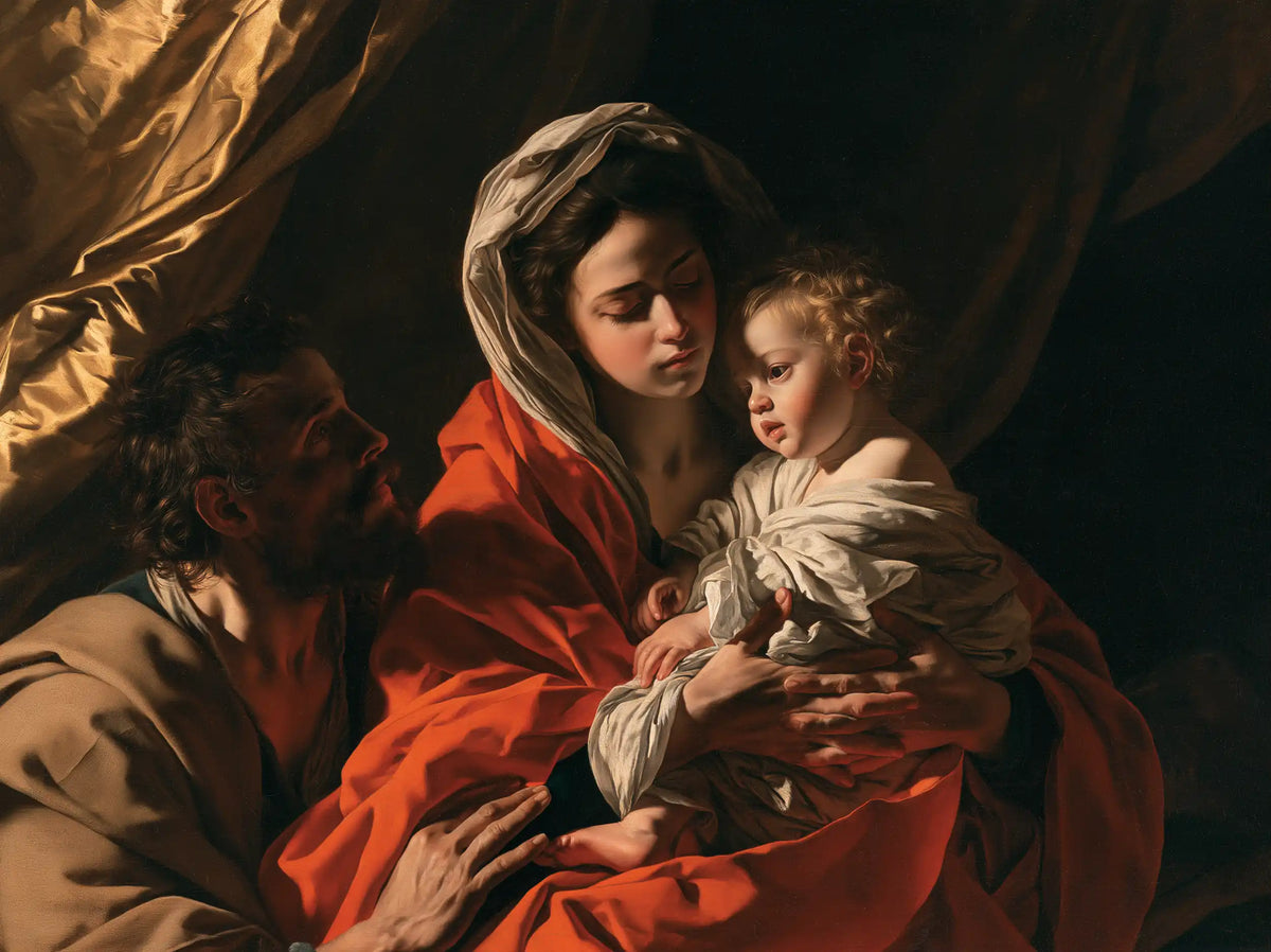 The Holy Family — Childhood in Scarlet Folds