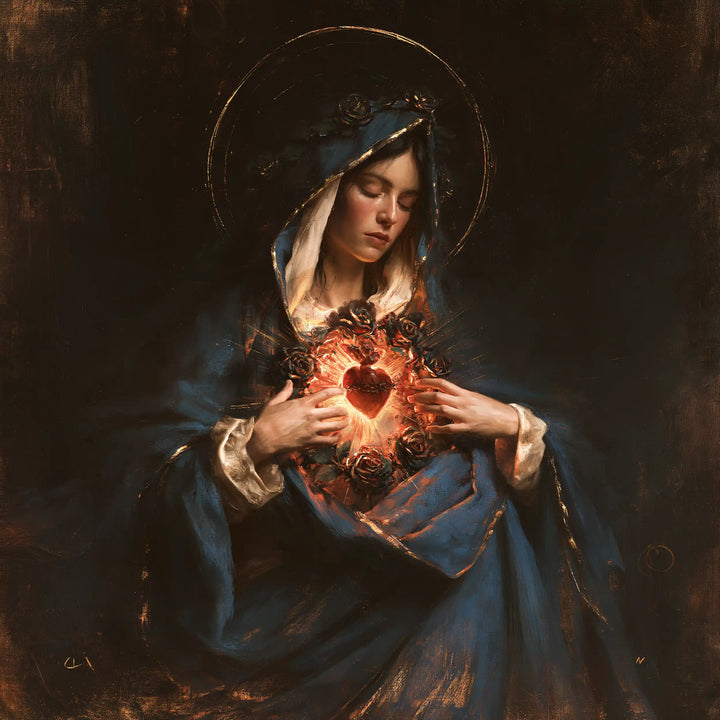Immaculate Heart of Mary - Black and Gold · Square n° 3