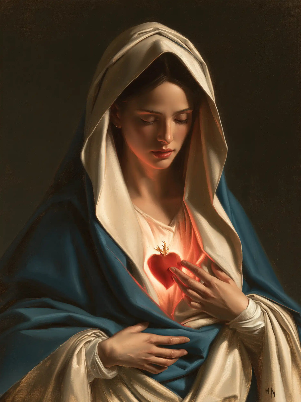 The Immaculate Heart of Mary — The Open Hand upon the Rose Glow
