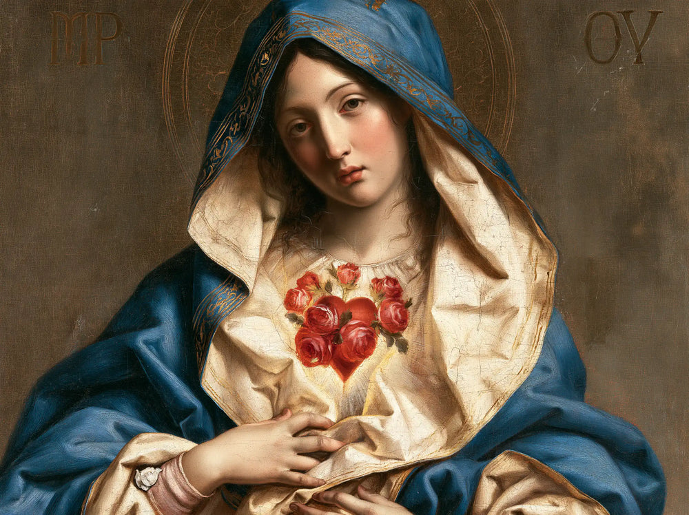 the Immaculate Heart of Mary in Florentine Renaissance style in Florentine Renaissance style, landscape Christian artwork no. 12