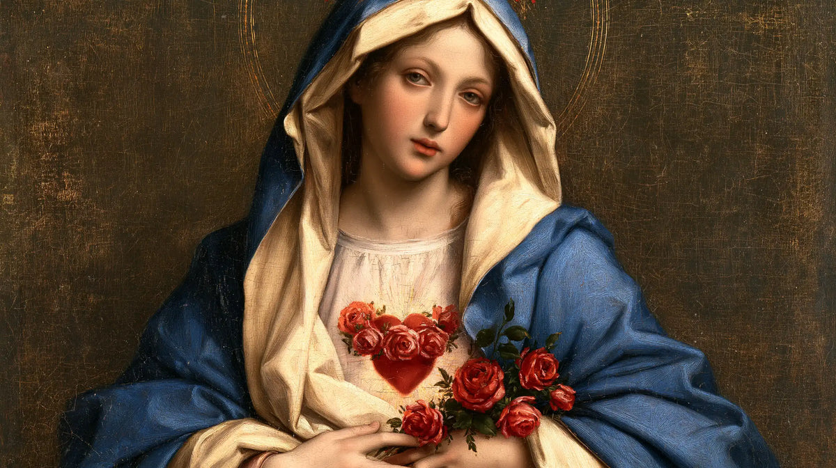 the Immaculate Heart of Mary in Florentine Renaissance style in Florentine Renaissance style, landscape Christian artwork no. 17