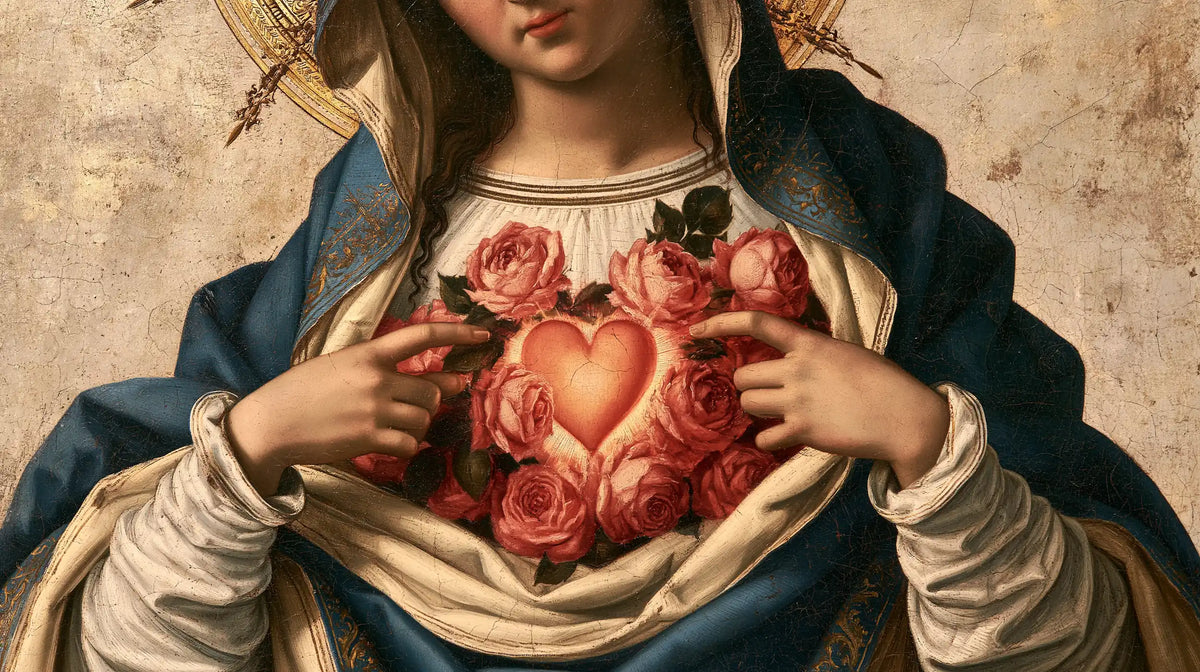 the Immaculate Heart of Mary in Florentine Renaissance style in Florentine Renaissance style, landscape Christian artwork no. 19