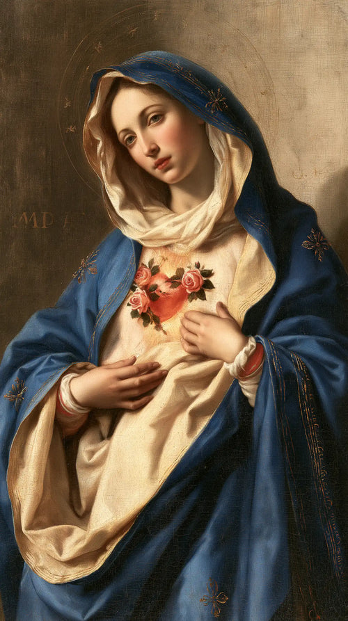 the Immaculate Heart of Mary in Florentine Renaissance style in Florentine Renaissance style, portrait Christian artwork no. 12