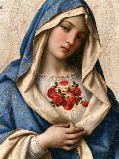 the Immaculate Heart of Mary in Florentine Renaissance style in Florentine Renaissance style, portrait Christian artwork no. 18