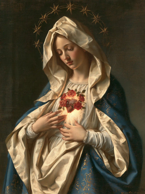 the Immaculate Heart of Mary in Florentine Renaissance style in Florentine Renaissance style, portrait Christian artwork no. 19