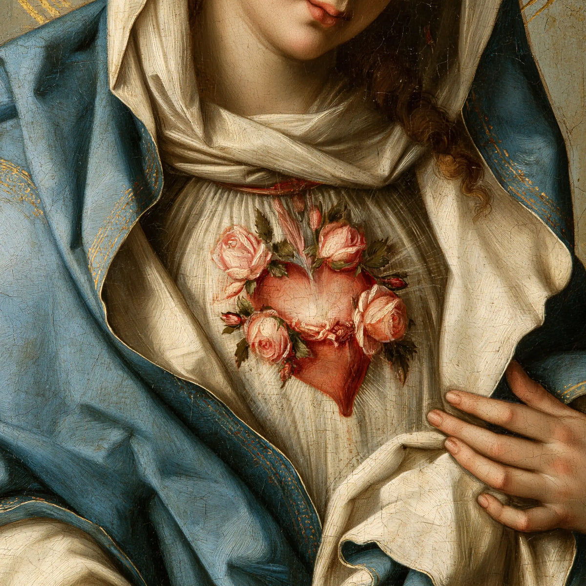 the Immaculate Heart of Mary in Florentine Renaissance style in Florentine Renaissance style, square Christian artwork no. 10