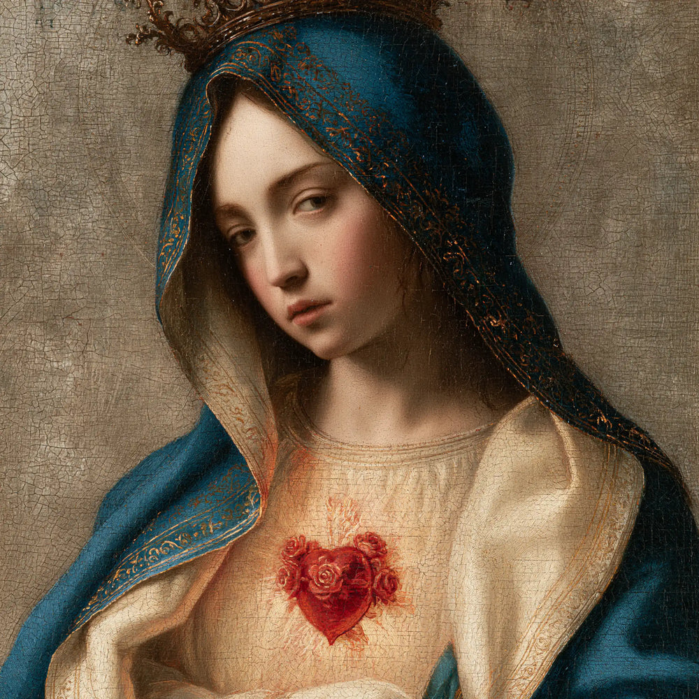 the Immaculate Heart of Mary in Florentine Renaissance style in Florentine Renaissance style, square Christian artwork no. 12