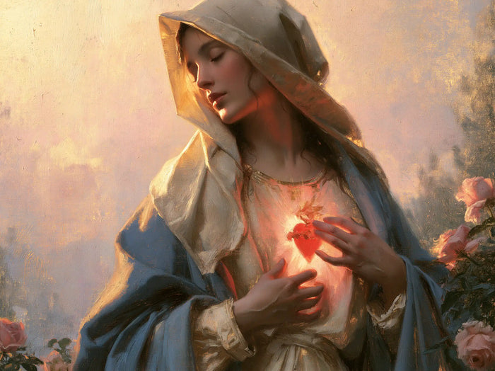 The Immaculate Heart of Mary — The Profile Inclined Toward the Rose Ember
