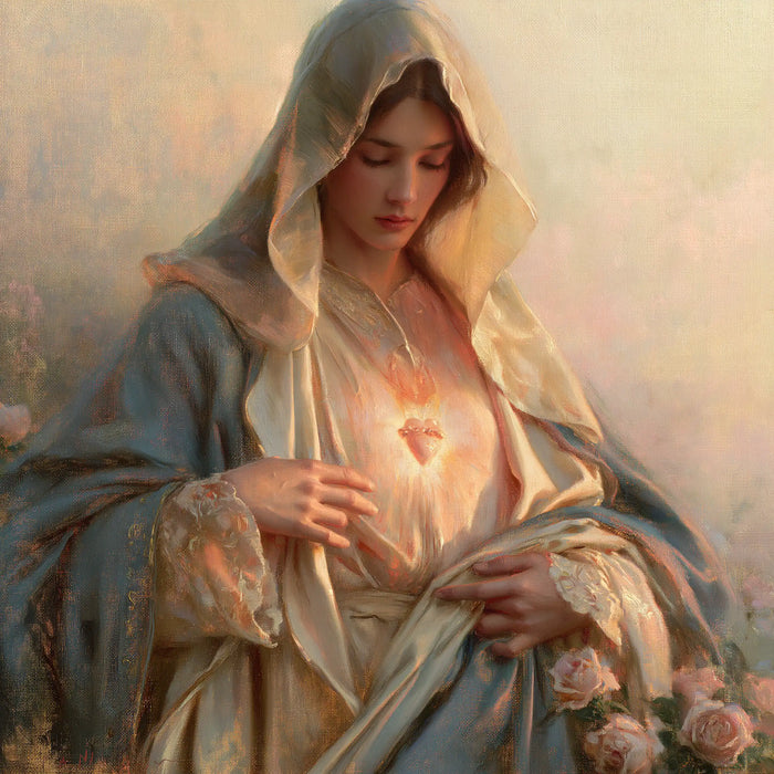 The Immaculate Heart of Mary — Lace and the Heart’s Glow